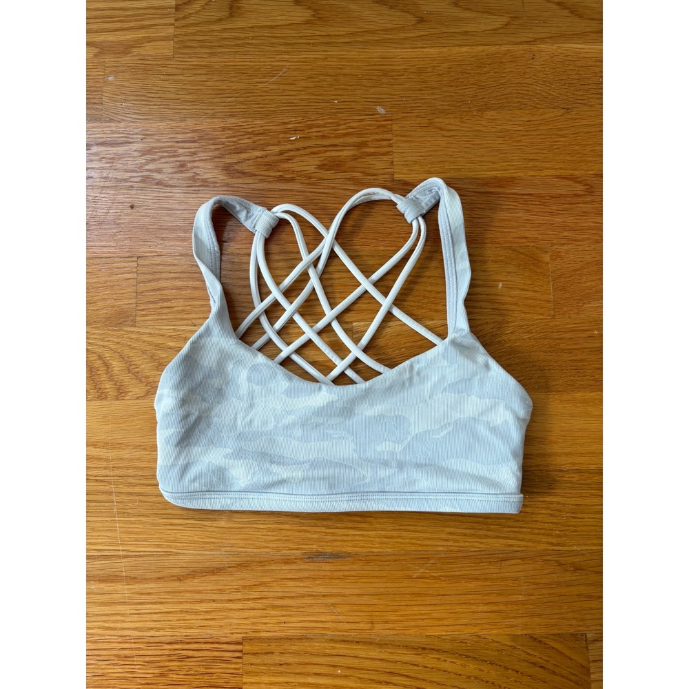 Lululemon Free To Be Wild Sports Bra Size 2 Incognito Camo Multi Grey W2CJLS